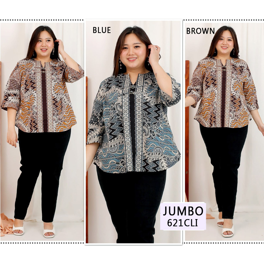 BIGCLO - (COD) Kumpulan Atasan Batik Mix Baju Wanita Bigsize vol57