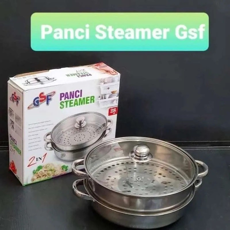 Panci Kukus / Panci Steamer 2 Susun GSF 28 cm / Kukusan 2 Layer G-4128