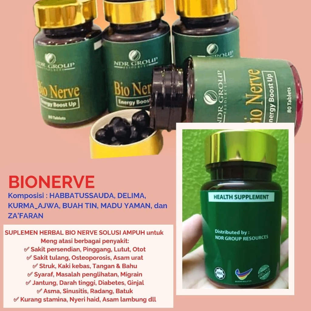 

BIO NERVE NDR GROUP 1 BOTOL OBAT SYARAF ISI 40 PIL ORI