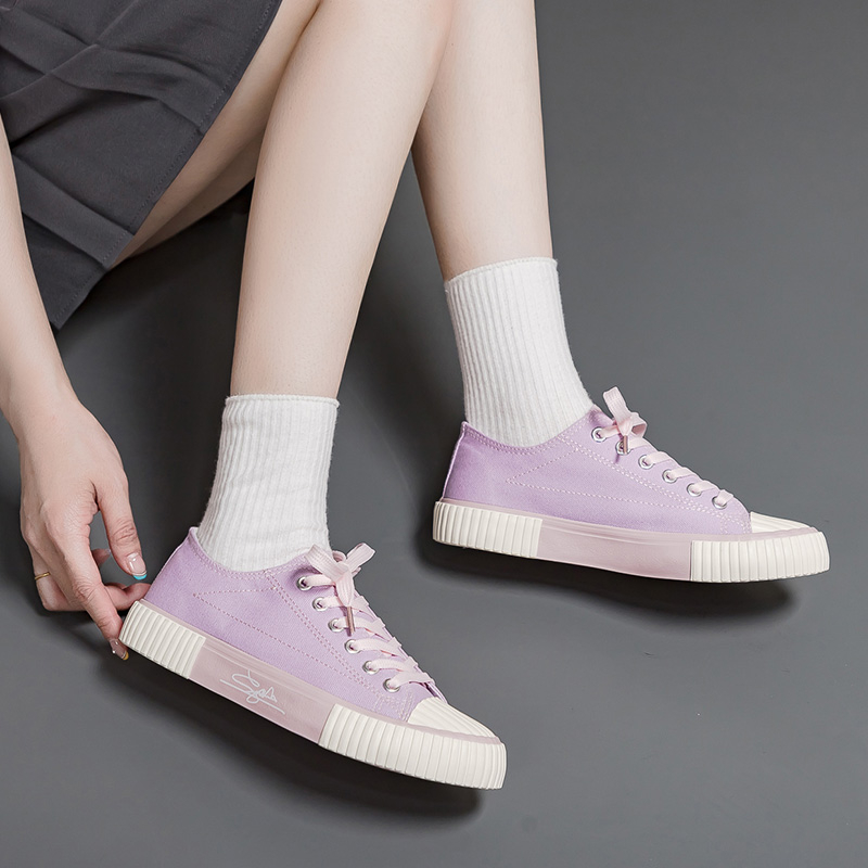 Favorite &quot;FREE BOX&quot; (Size 37 - 41) Sepatu Wanita Sneakers Bertali Kets Tali Warna Kasual Fashion Kanvas Anti Slip Import Premium Quality 9043