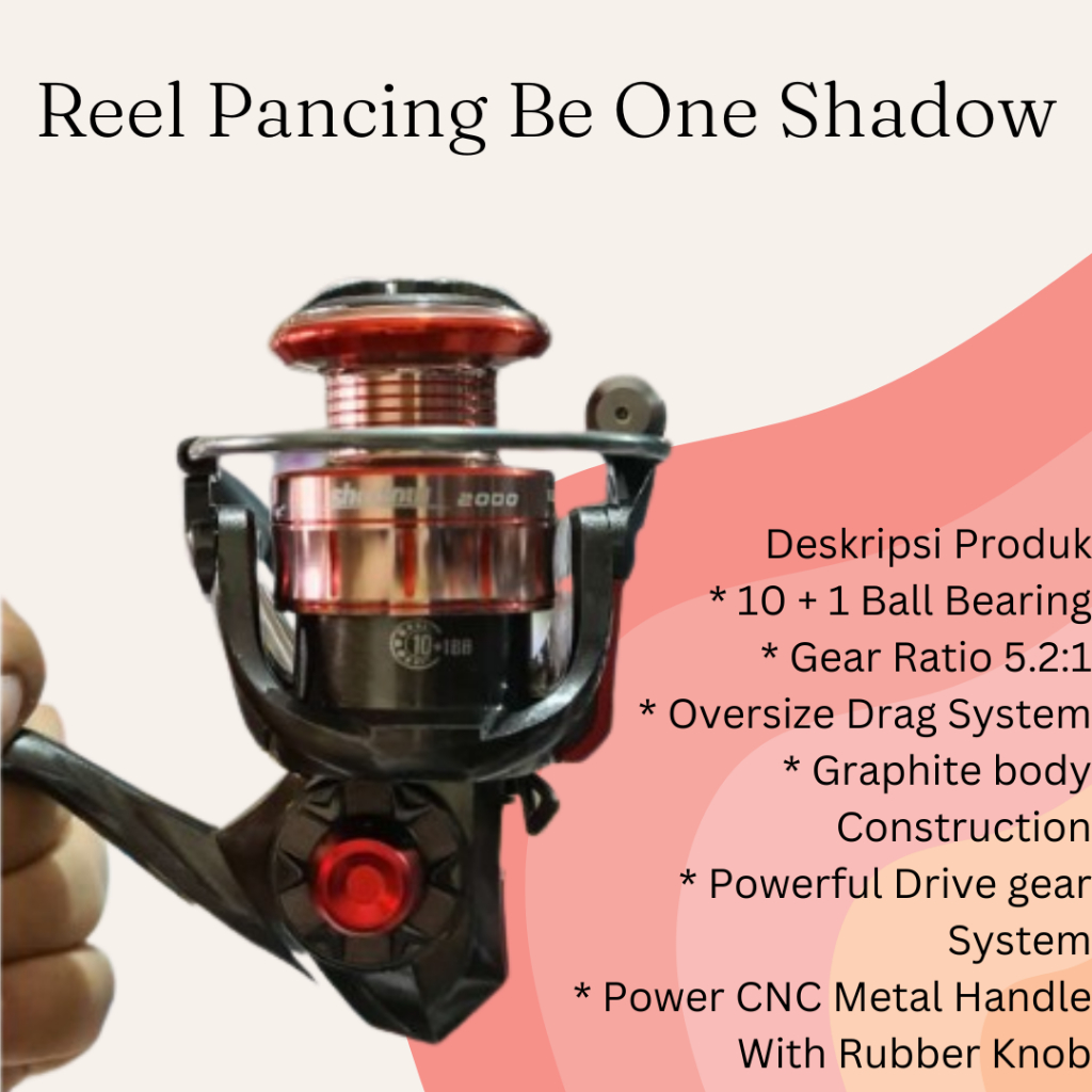 Reel Be One Shadow Dengan 10+1 ball bearing sudah POWER HANDLE Super Murah