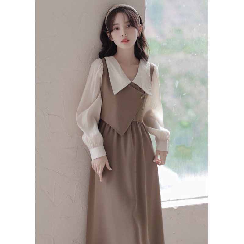 Dress Kerah Lebar Student Style M490