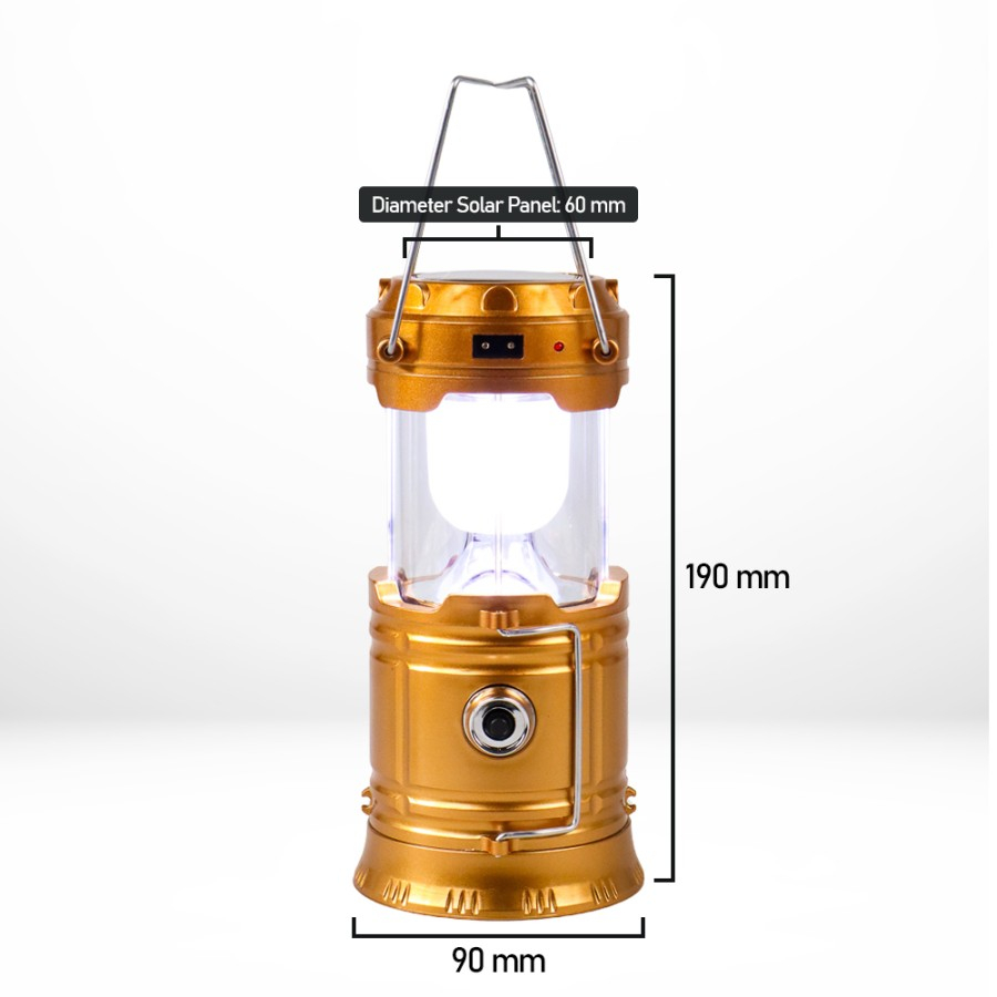 &lt; M.A &gt;  LAMPU CAMPING SENTER + LANTERN 6 LED TENAGA SURYA BISA BUAT POWER BANK / LAMPU CAMPING LENTERA SOLAR 6 LED