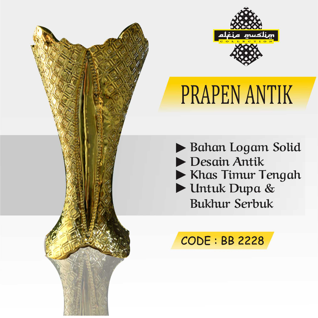 Prapen Mabhara Antik/Prapen Emas/Tempat Buhur Jumbo Antik Elegant/Tempat pembakaran bukhur / INCENSE BURNER