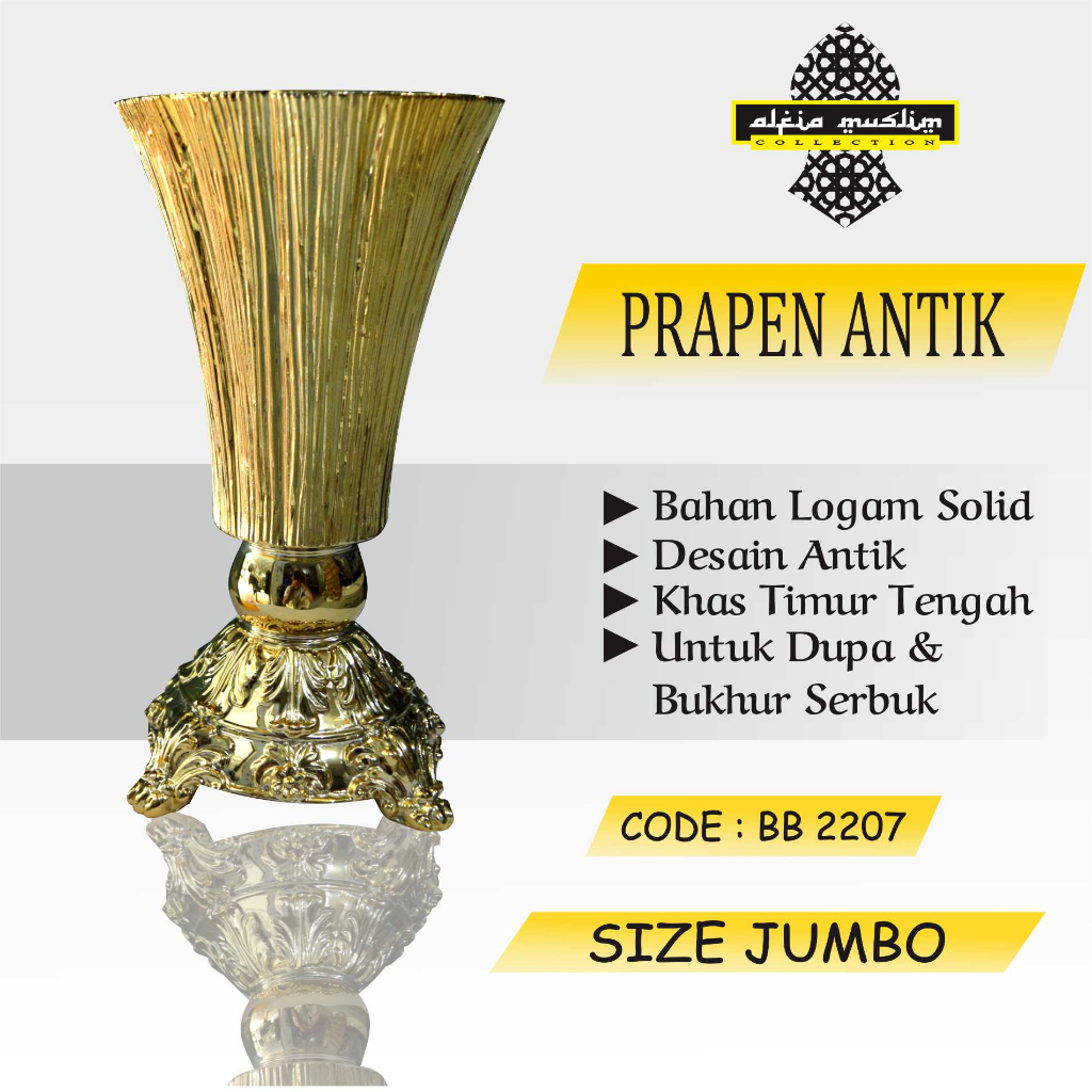 Prapen Mabhara Antik/Prapen Emas/Tempat Buhur Jumbo Antik Elegant/Tempat pembakaran bukhur / INCENSE BURNER