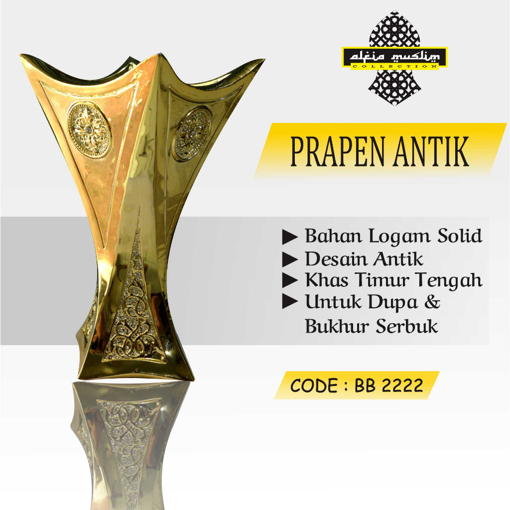 Prapen Mabhara Antik/Prapen Emas/Tempat Buhur Jumbo Antik Elegant/Tempat pembakaran bukhur / INCENSE BURNER