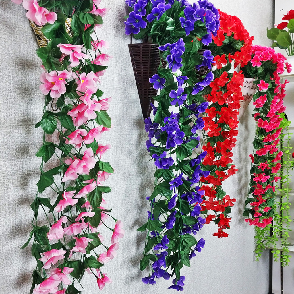 Bunga Juntai Hias Plastik Gantung Rambat Hiasan Dinding Rumah Artificial Flower Import Hanging Azgalery PBP94