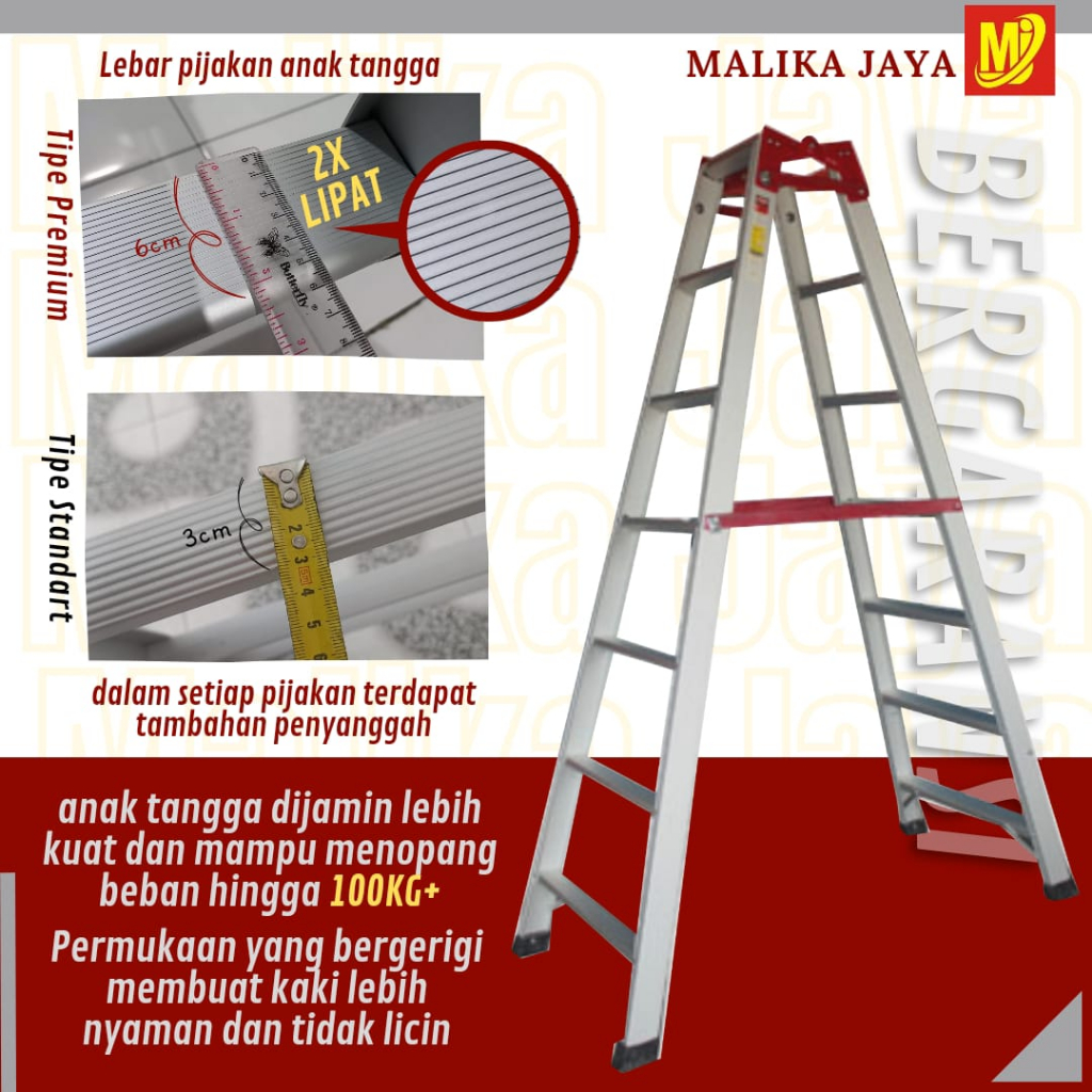 Tangga Lipat Aluminium Grand 2M READY