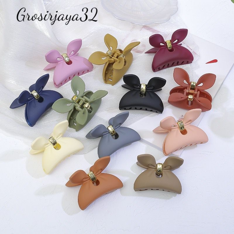 Jedai Doff BONITA 6cm PREMIUM Jepit Salon Pita Jepit Rambut Kupu Kupu Matte Rabbit Ear Hair Claw Clips