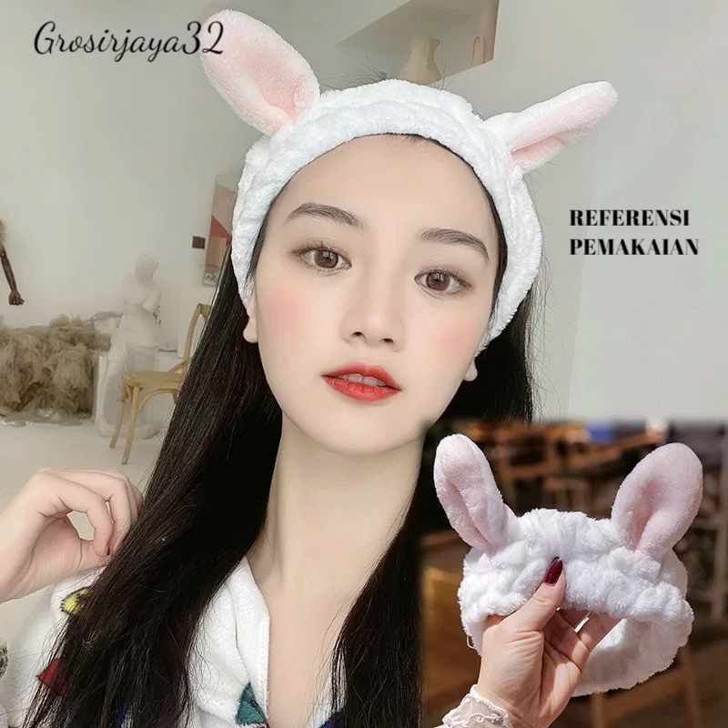 Bandana Model Telinga Kucing Lucu BULU RAISA Lembut untuk Wanita/Bando Rambut Mandi Gaya Korea Bando Fashion