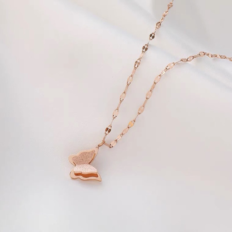 Kalung Titanium Kupu Kupu Elegan Korea Fashion Style Premium