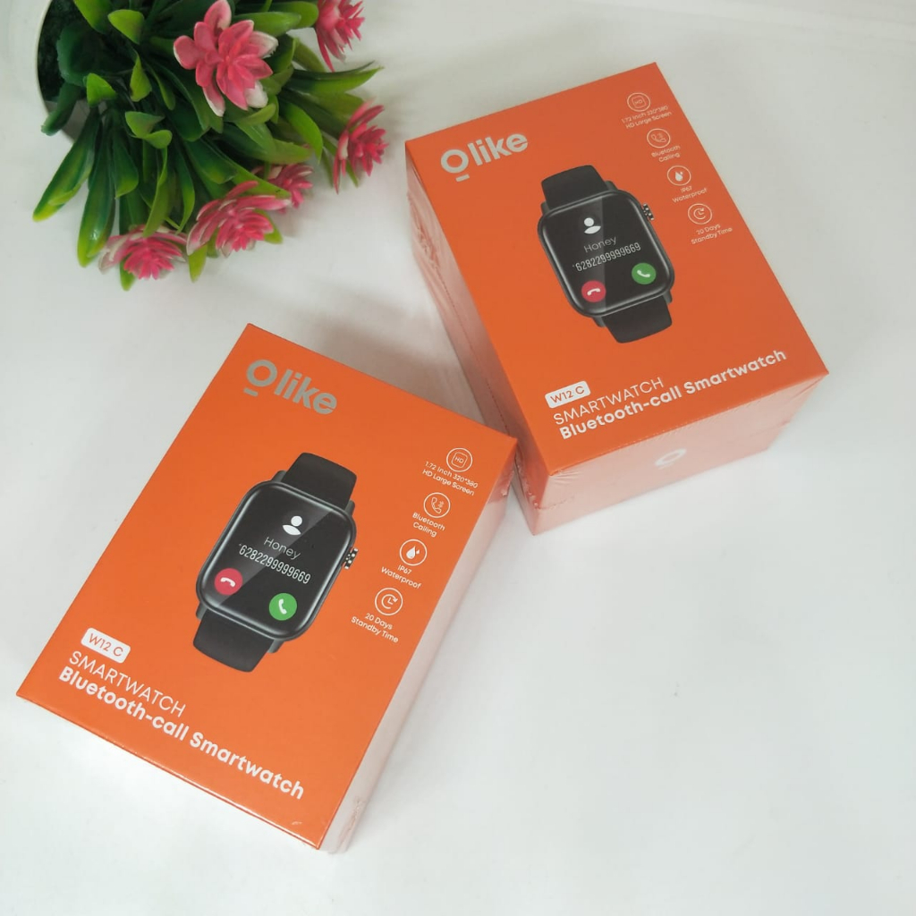 OLIKE W12C SMARTWATCH BLUETOOTH CALL TOUCH WATERPROOF FITNES TRACKER OLIKE JAM TANGAN PINTAR W12C