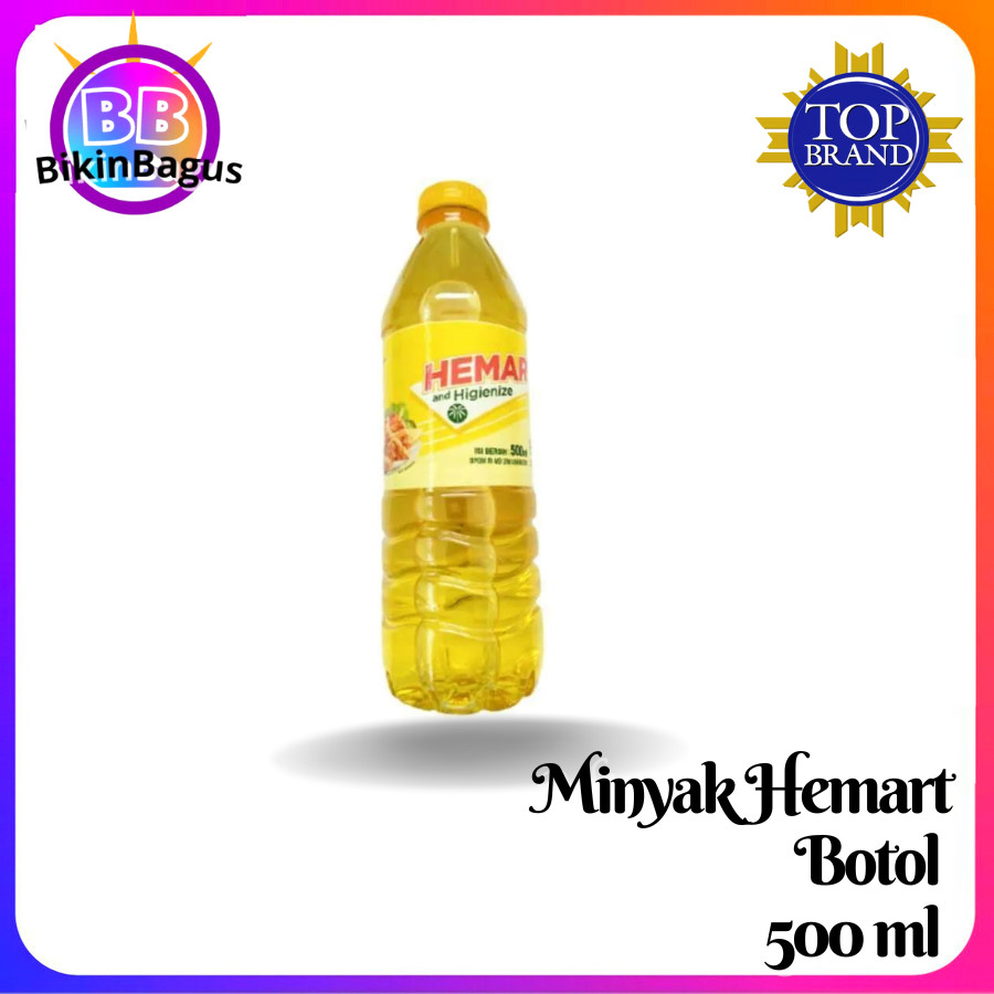 

Minyak Goreng Bening Kemasan Botol Minyak Goreng Hemart 500ml EXP LAMA