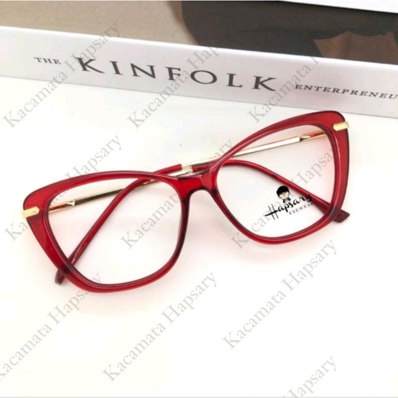 kacamata wanita cat Eye minus dan normal frame 9012