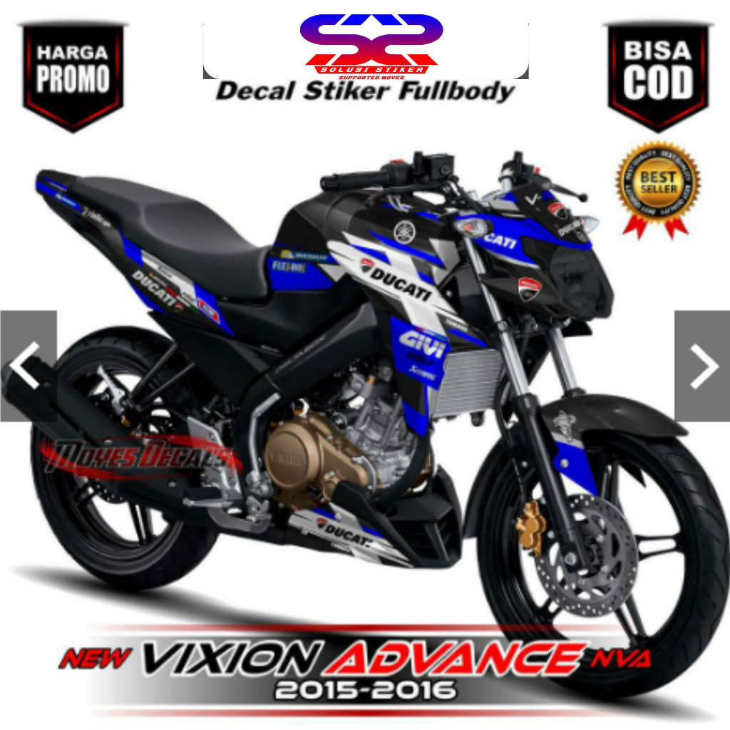 [COD] Stiker Decal New Vixion Advance Desain Racing Biru FullBody Decal Vixion FullBody