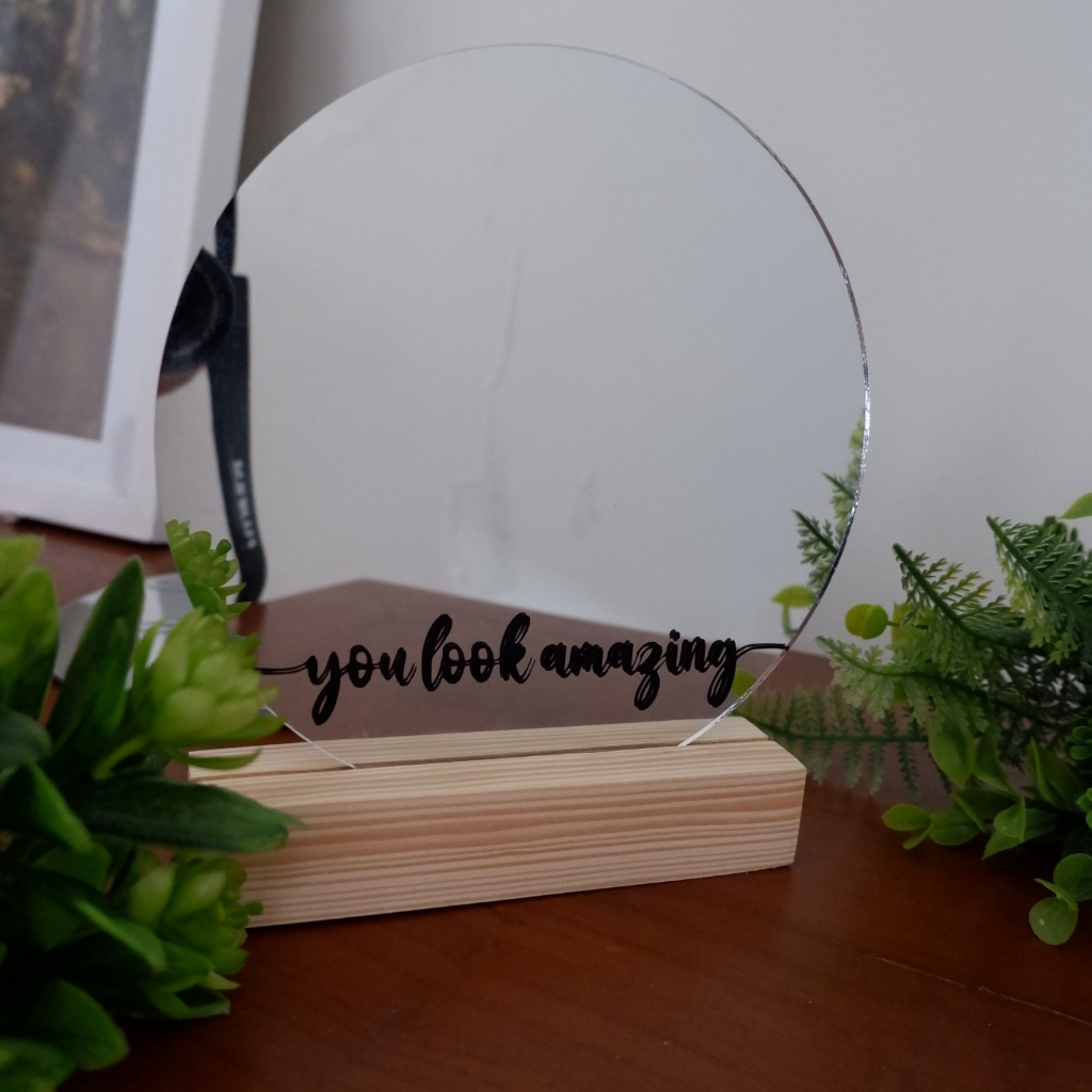 Mirror Aesthetic YOU LOOK AMAZING cermin aesthetic / CERMIN RIAS / CERMIN MAKEUP / GIFT BIRTHDAY