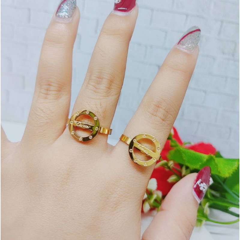 Cincin Titanium Anti Karat Permata.Perhiasan Wanita R602 R603