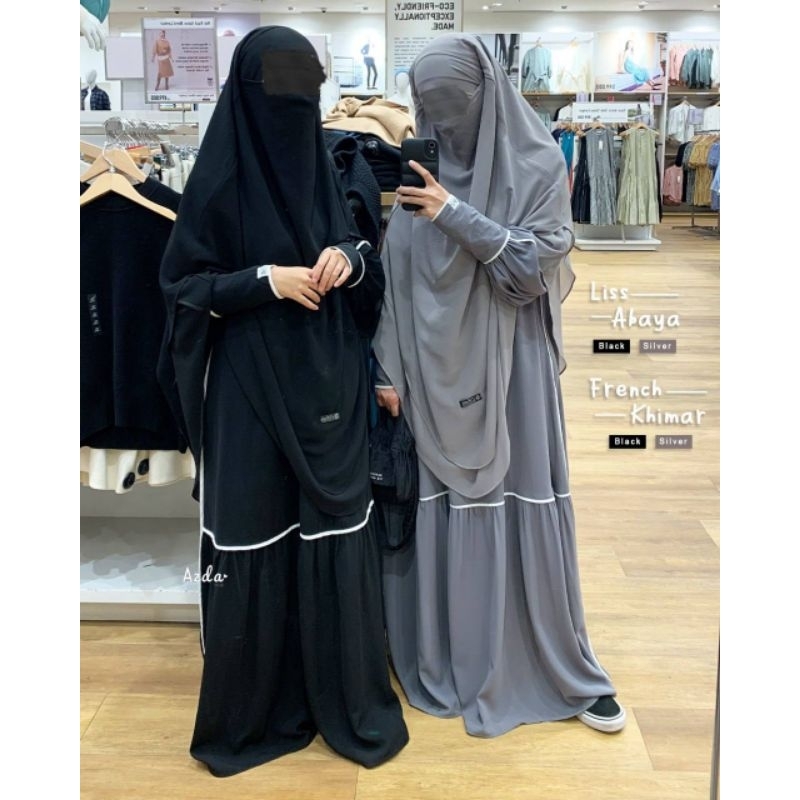 Liss Abaya By Azda Hijab / Abaya Hitam / Abaya Premium / Abaya Polos / Gamis Polos / Gamis Simple / 