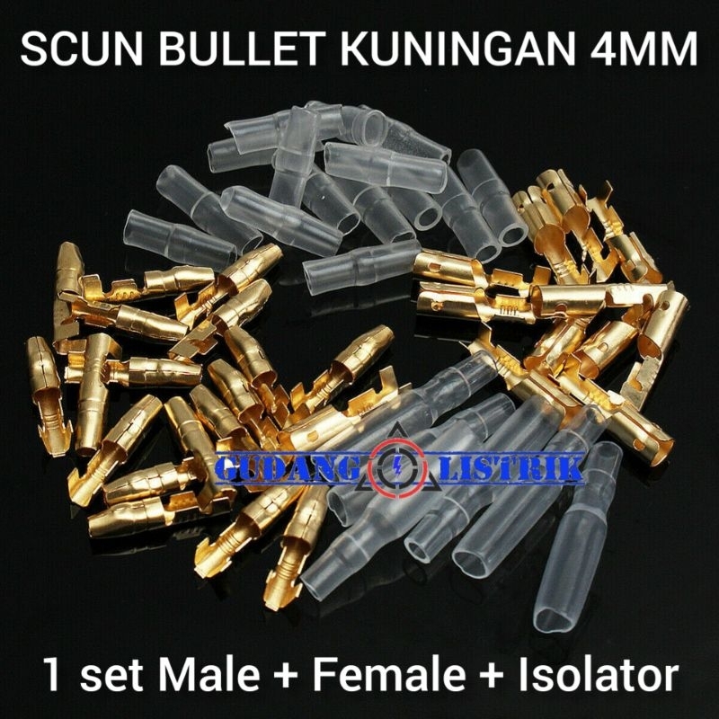 Scun Bullet Socket Skun Bulat Soket Penyambung Kabel 0.8-4mm Utilux H2782 H2743