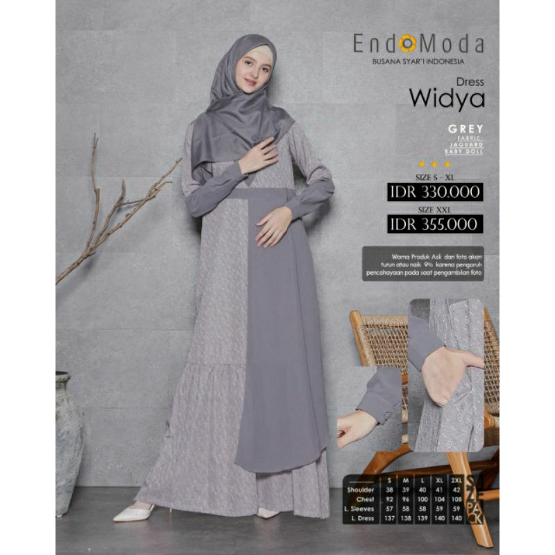 Gamis Endomoda Widya ( Maroon, Mocca, Grey)