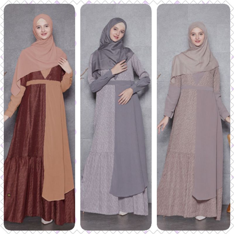 Gamis Endomoda Widya ( Maroon, Mocca, Grey)