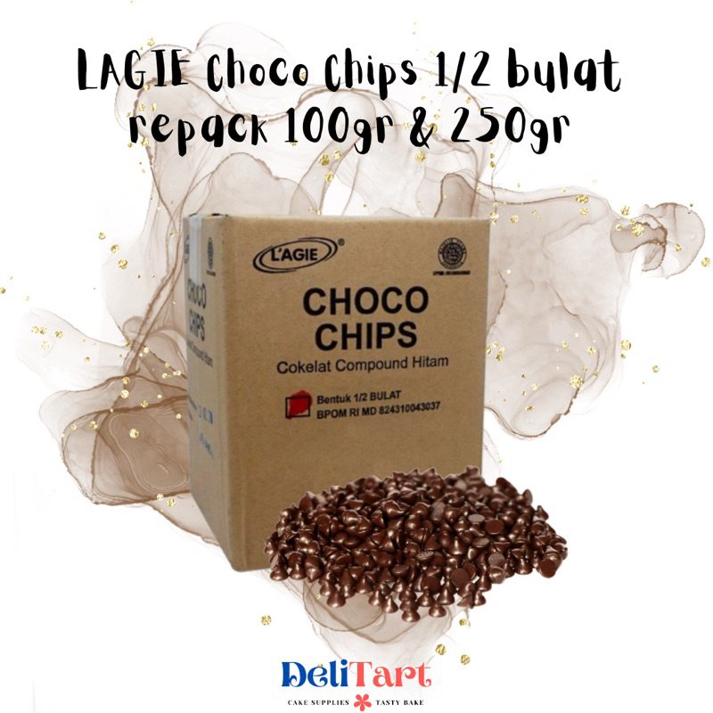 

LAGIE Choco Chips 1/2 bulat repack 100gr & 250gr