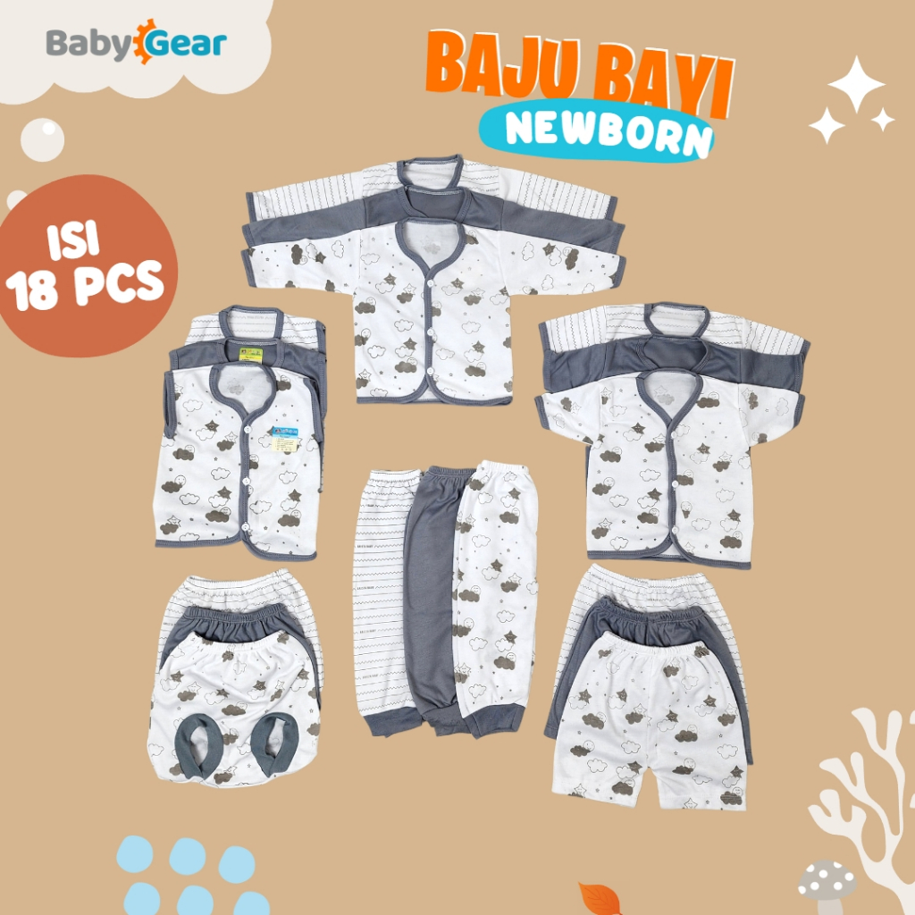 18 PCS - Paket Baju Bayi Kekinian Celana Bayi Setelan Bayi Baju Bayi Newborn Baju Bayi Baru Lahir