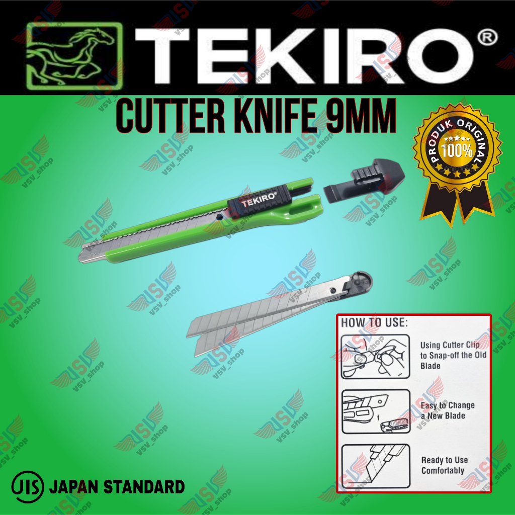 TEKIRO Pisau Cutter / Cutter Knife 9mm / Cutter Kecil