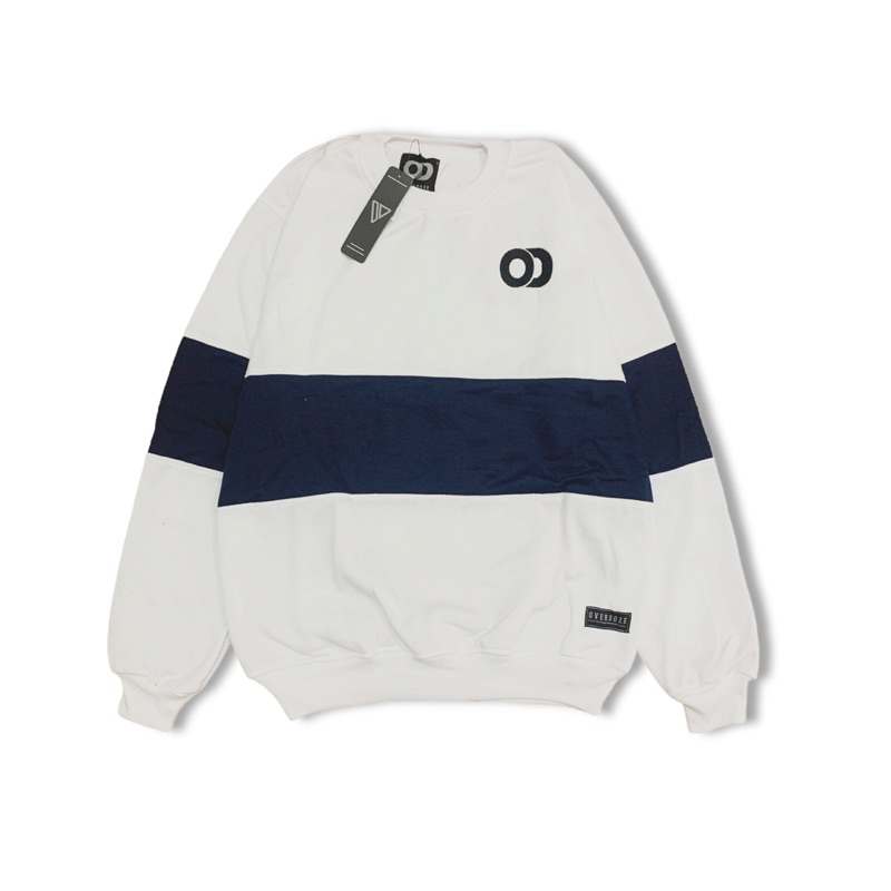 Sweater Crewneck Putih X Navy