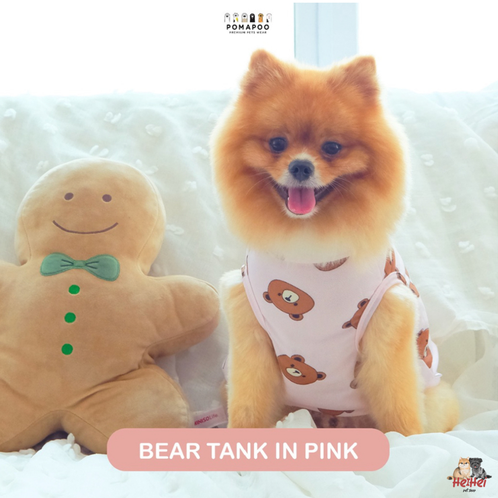 Baju Kaos Kucing Anjing BEAR TANK - Baju Hewan Pomapoo Pet Clothing