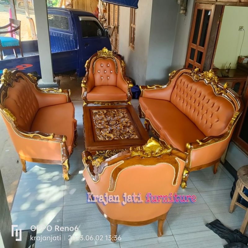 kursi tamu sofa jati Romawi Virgin