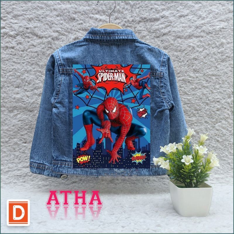 JAKET JEANS ANAK LAKI-LAKI KARAKTER LED  BISA NYALA 1-12tahun