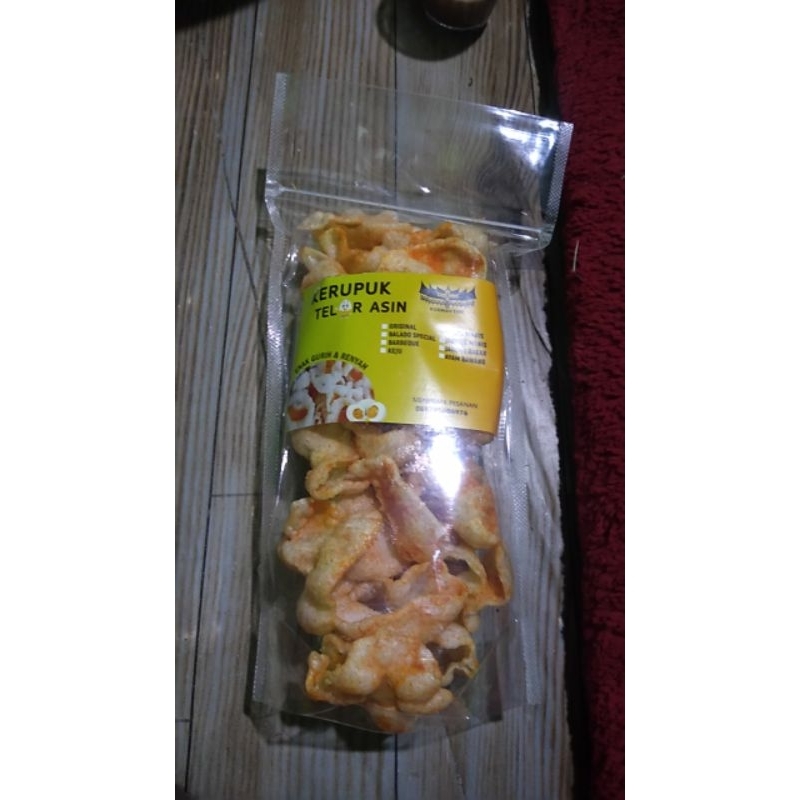 

Kerupuk telor asin aneka rasa 80g