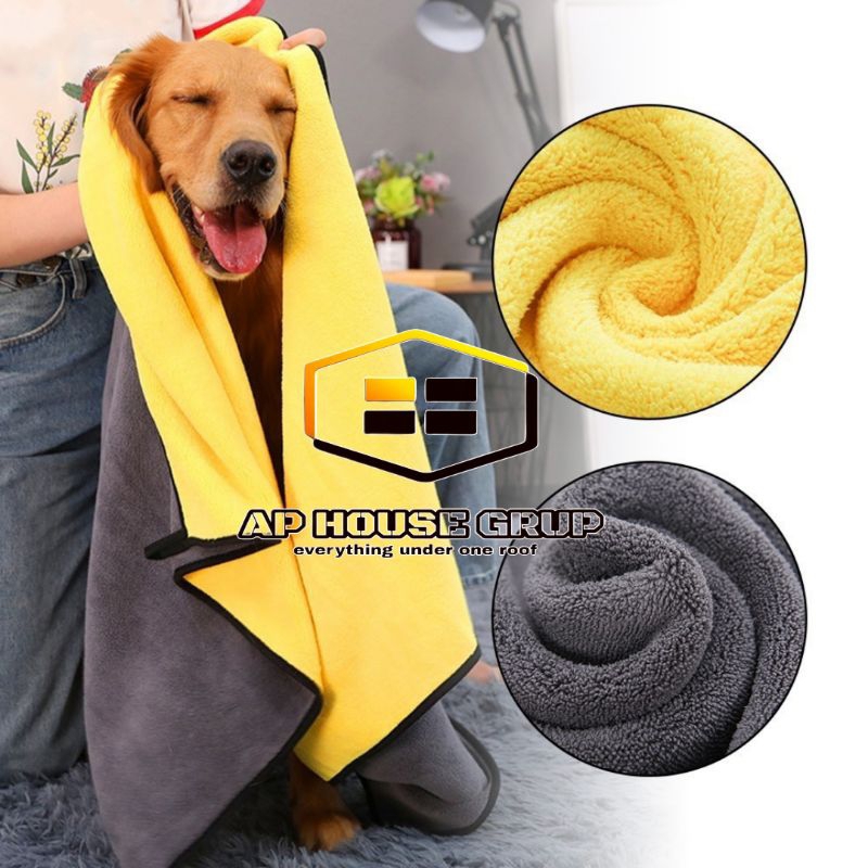 HANDUK GROOMING ABU KUNING 30x30
