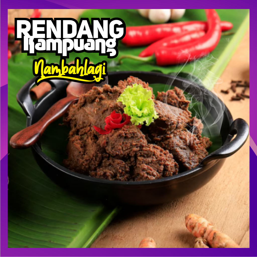 

Rendang Kampuang NambahLagi 300gr Asli - Premium Rendang 100% Halal - Empuk dan Lezat dari Gigitan Pertama - Rendang Daging Sapi