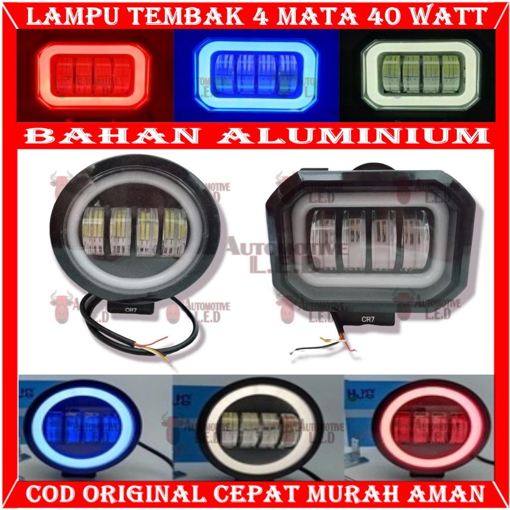 ORIGINAL LAMPU TEMBAK K40 4 MATA 40 WATT BULAT K40 BULAT LAMPU DAYMAKER 4 MATA | LAMPU SOROT 4 MATA BULAT | LAMPU FOGLAMP 4 MATA