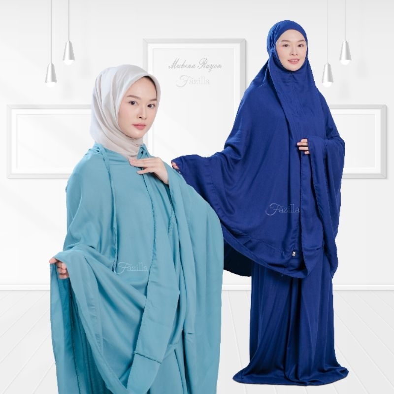 Mukena Bali Polos Rayon Premium Dewasa Jumbo by Fazilla