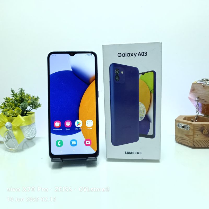 SAMSUNG A03 4/64 GB HP SECOND BEKAS RAM 4 MEMORI INTERNAL 64GB FULLSET