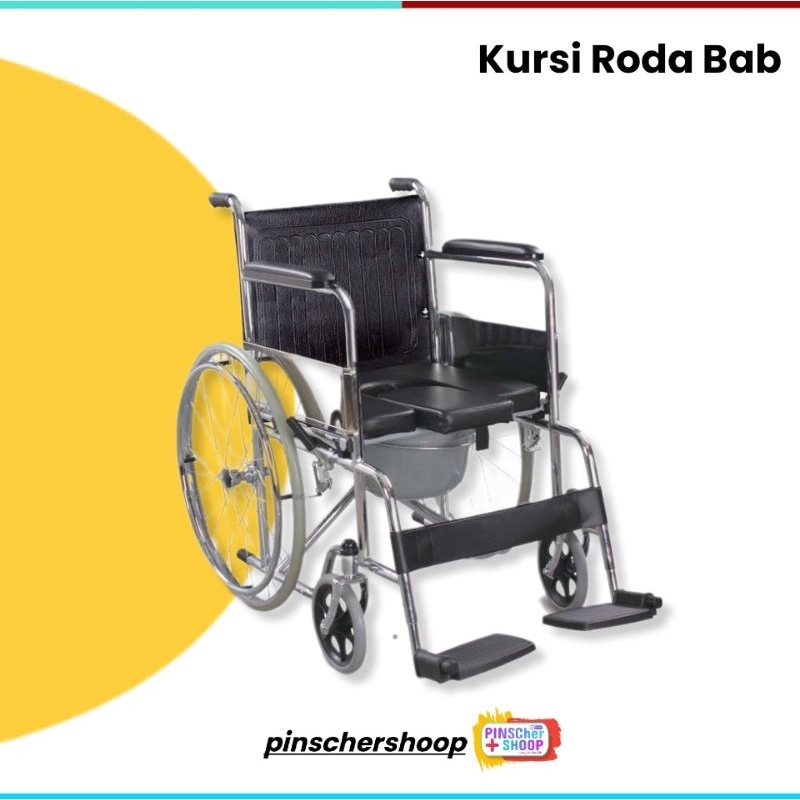 KURSI RODA + COMMODE 2 IN 1 KURSI RODA PLUS TEMPAT BAB