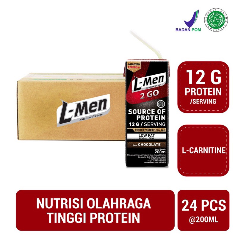 

L-Men Hi Protein 2 Go Chocolate 200ml RTD (24 pcs) Ready to Drink