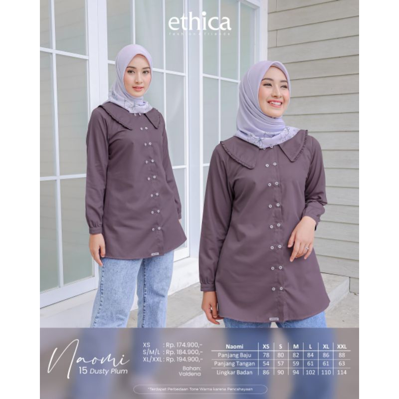 Ethica Atasan Blouse Naomi 15 (Dark Grey, Dusty Plum, Cream)