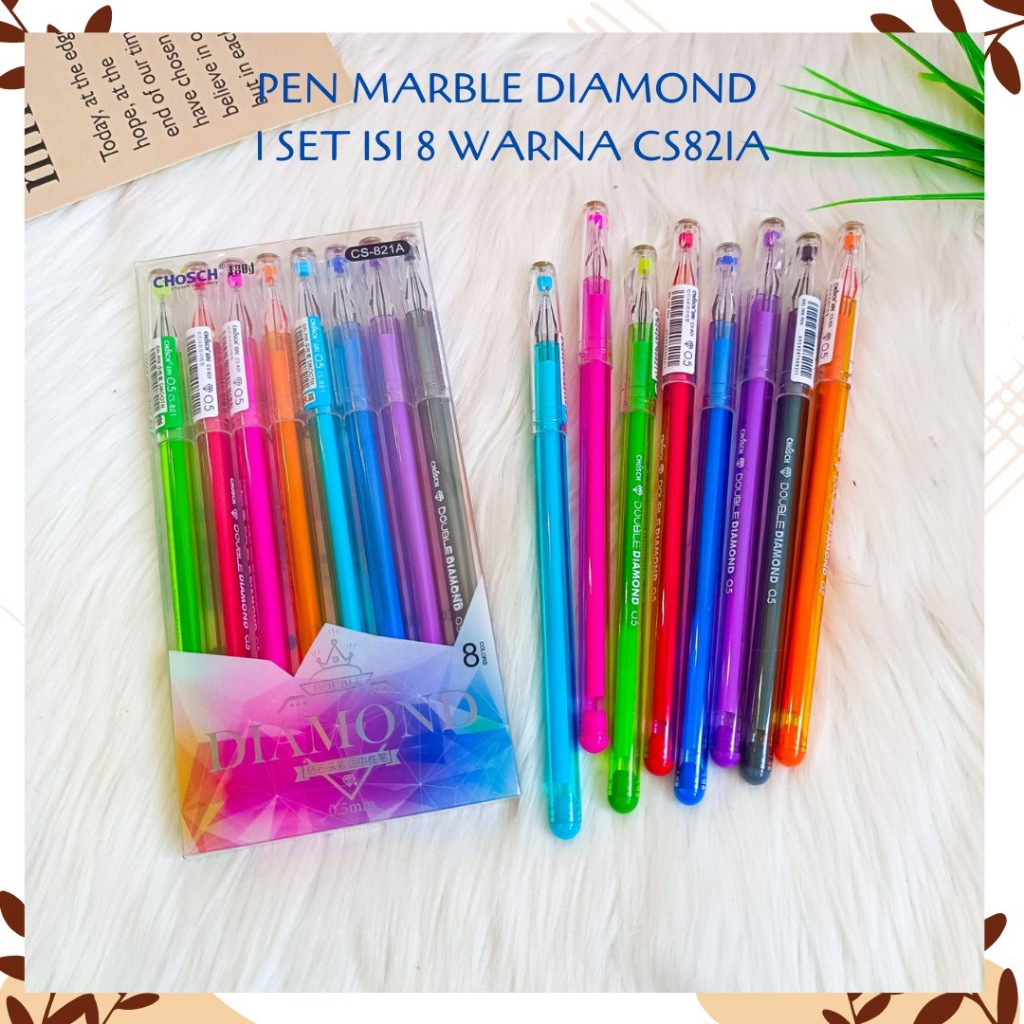 

PEN MARBLE DIAMOND 1 SET ISI 8 WARNA CS821A NEUTRAL COLOR PULPEN COLORING PENA UNIK