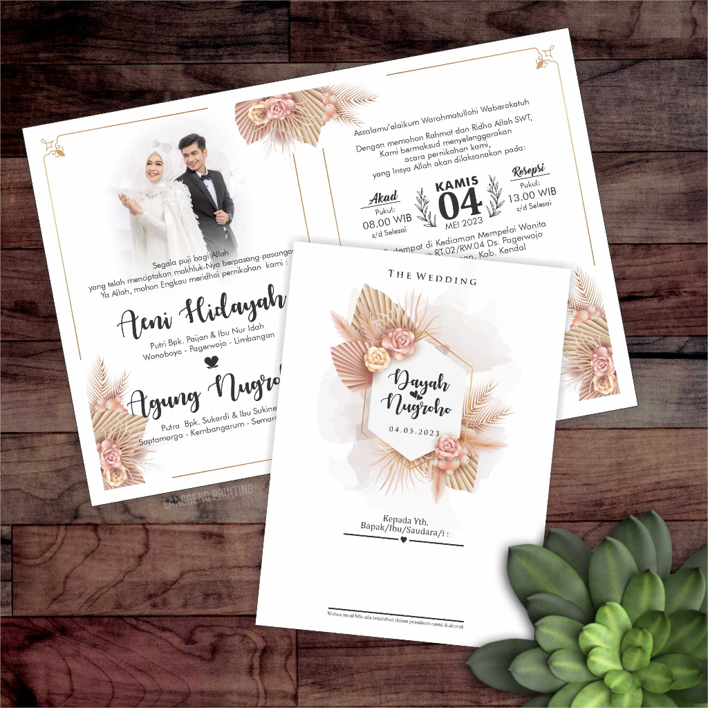 Undangan Pernikahan Aesthetic Pakai Foto Murah, Elegan , Terbaru