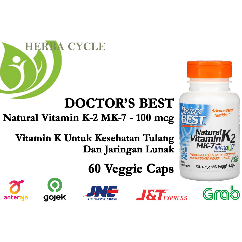 Doctors Best Vitamin K2 MK7 100 mcg with Menaq 60 Veggie Best Mk7 Best K2 Vit k2 Best MK 7