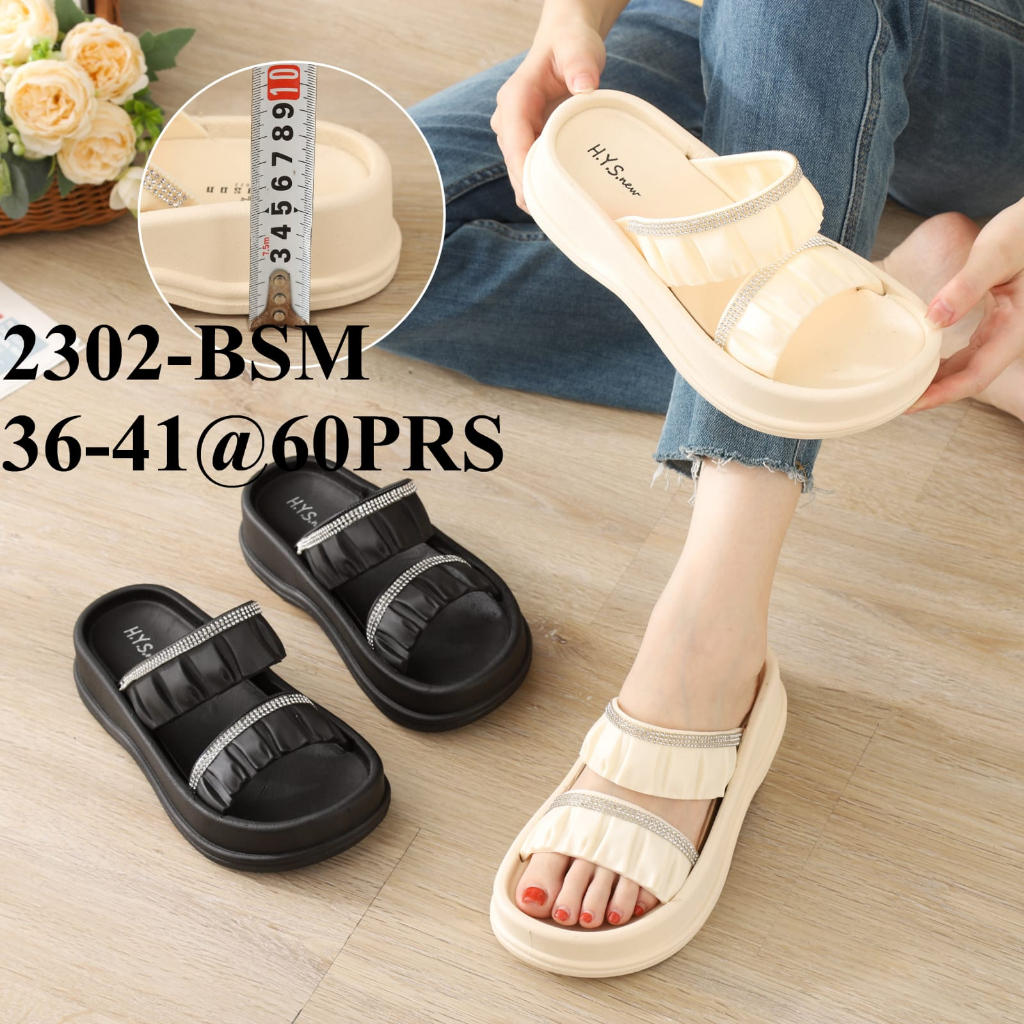 Sandal Wanita Terbaru/Sendal Selop Wedges Jelly HYS 2302/Sandal Karet Import/Korea Kekinian