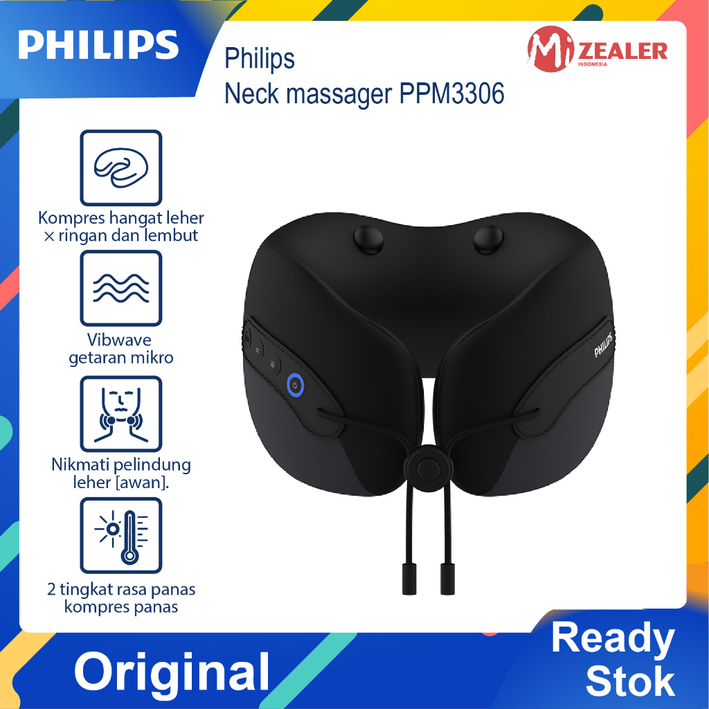 Philips massage Pijat Leher Punggung 360 ° Ring neck support/430g easy to carry PPM3306