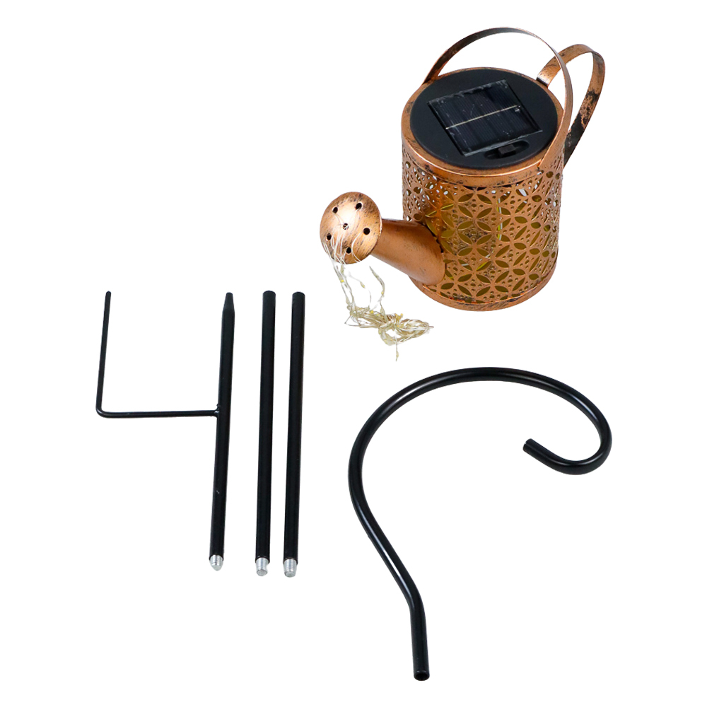 Lampu Taman Hias Model Teko Solar Waterproof Warm White Small - ICY91 - Bronze