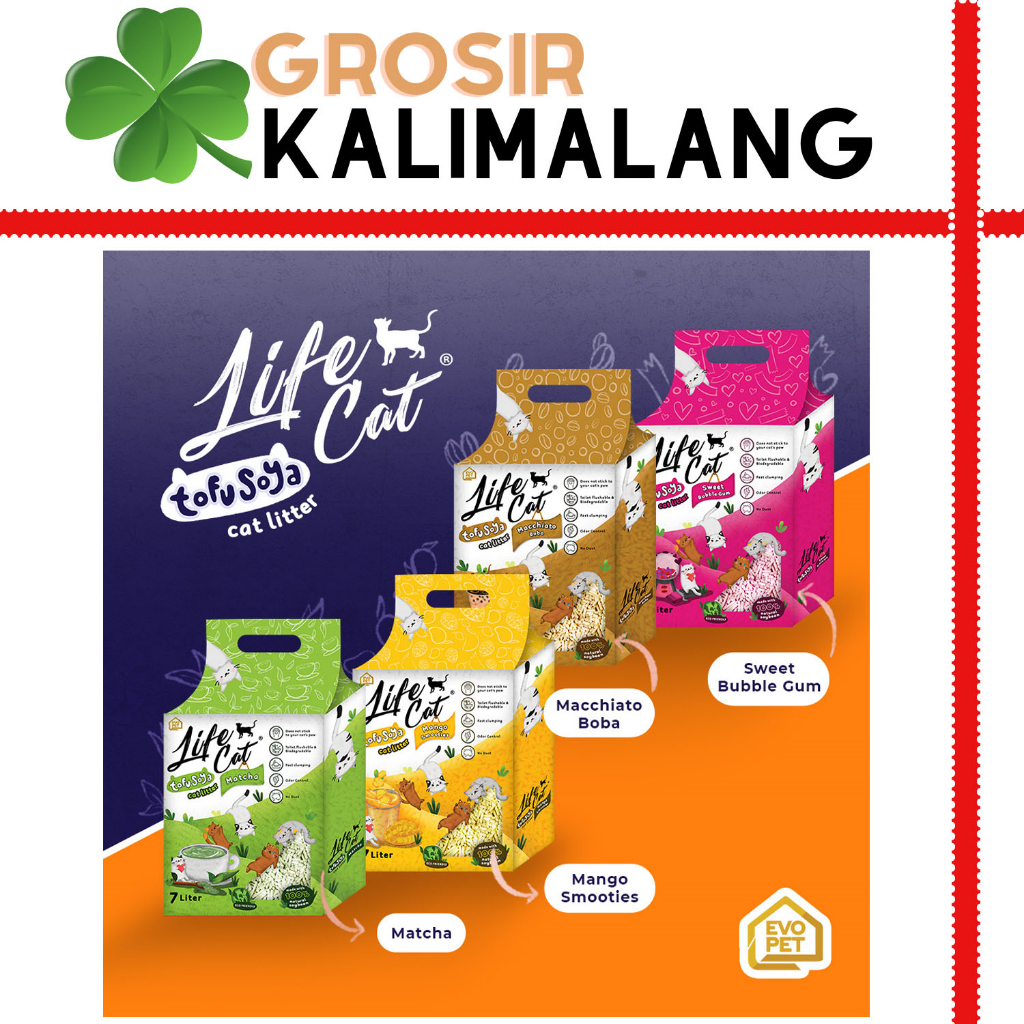 Pasir Kucing Tofu Soya LIFE CAT 7L All Varian (Grab/Gosend)