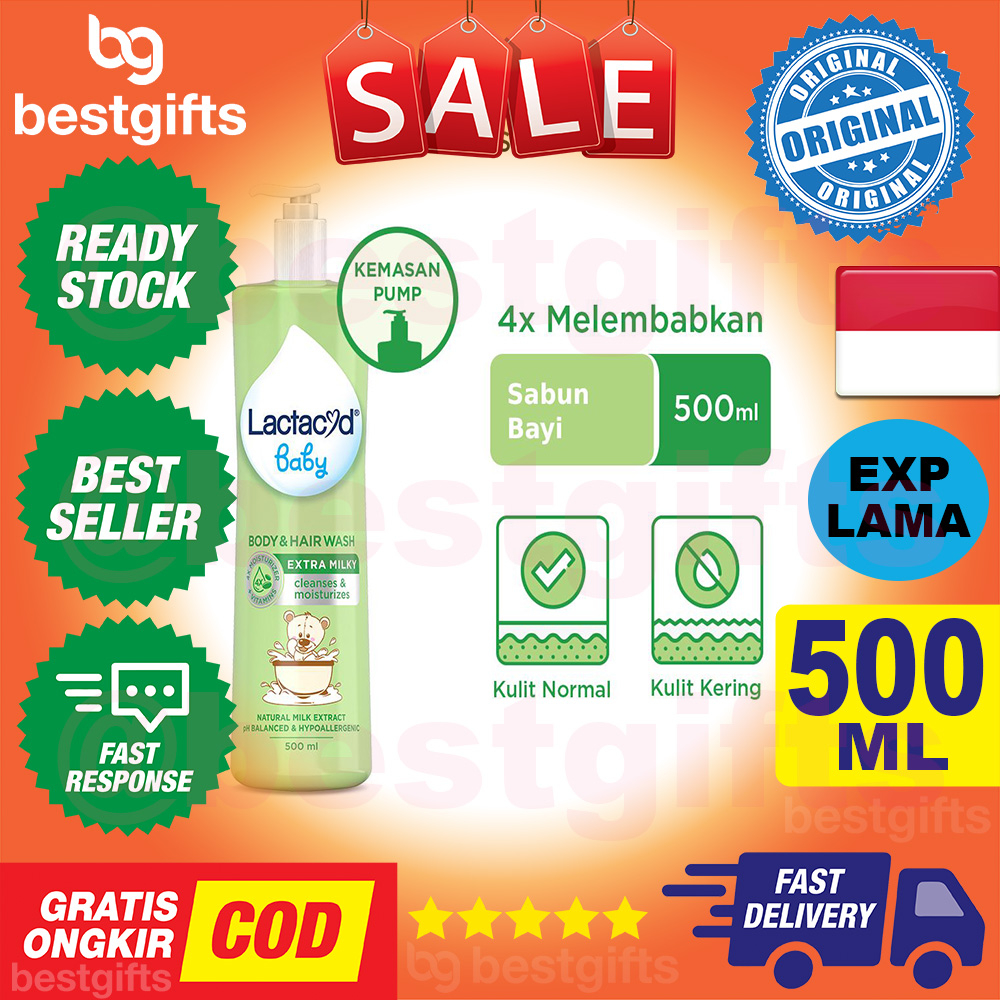 LACTACYD BABY LIQUID SOAP GENTLE CARE / EXTRA MILK SABUN BAYI UNTUK MELINDUNGI DARI IRITASI DAN MENJAGA KELEMBABAN 500 ML
