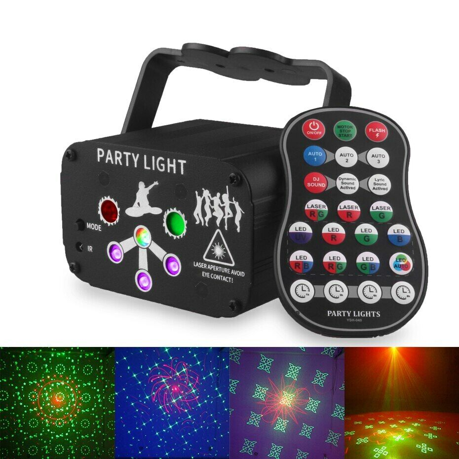 Lampu Proyektor Disco Laser LED RGB 5W with Remote Control - AL16B - Black